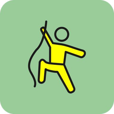 Erkek tırmanıcı simgesi vektör illüstrasyonu