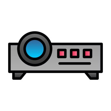 Projektör simgesi, vektör illüstrasyonu 