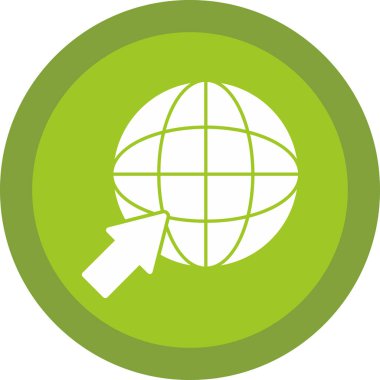 Basit internet dünya simgesi, vektör illüstrasyonu