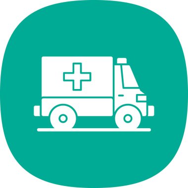 ambulans düz simgesi, web basit illüstrasyon