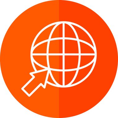 Basit internet dünya simgesi, vektör illüstrasyonu