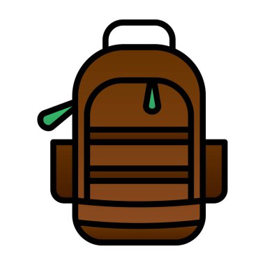 sırt çantası simgesi, vektör illüstrasyonu basit tasarım