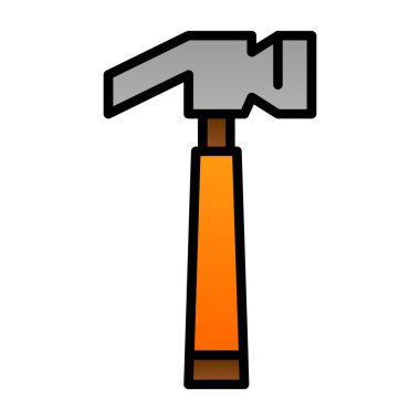 Grafik düz çekiç vektör çizimi