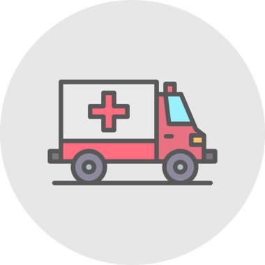 ambulans düz simgesi, web basit illüstrasyon