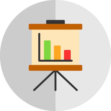 Bir sunum simgesinin vektör illüstrasyonu 