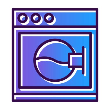 Çamaşır makinesi. Basit tasarım çizimi