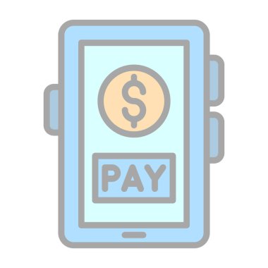 Ödeme web simgesi, vektör illüstrasyonu