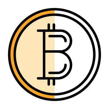 Basit bitcoin simgesi, vektör illüstrasyonu