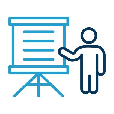 Bir sunum simgesinin vektör illüstrasyonu 