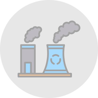 Fabrika kirliliği simgesi, vektör illüstrasyonu basit tasarım