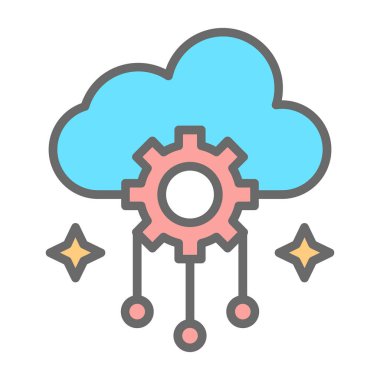 Basit Bulutlu hava simgesi, vektör illüstrasyonu