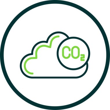co 2 emisyon simgesi, vektör illüstrasyonu