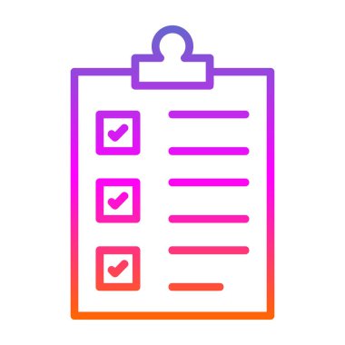 Kontrol listesi simgesi vektör illüstrasyonu