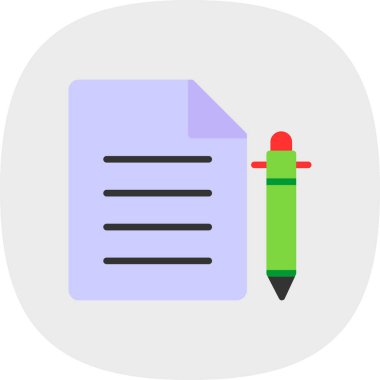 belge ve kalem. Web simgesi basit illüstrasyon