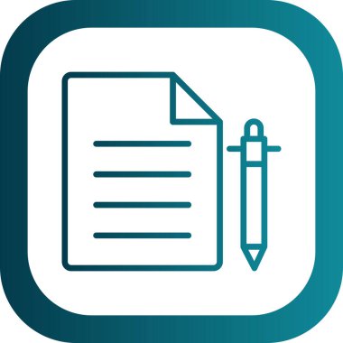 belge ve kalem. Web simgesi basit illüstrasyon