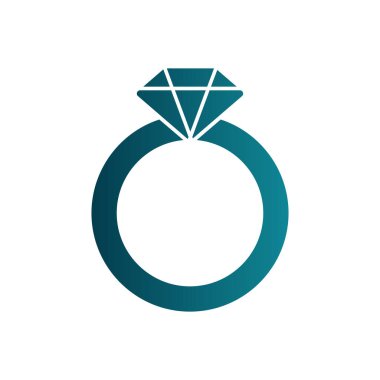 Elmas yüzük. Web simgesi basit illüstrasyon