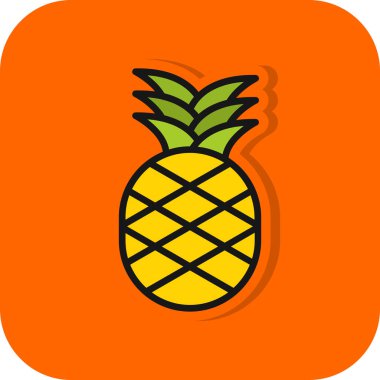 Ananas. Web simgesi basit illüstrasyon 