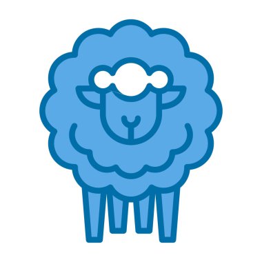 Koyun simgesi. Çiftlik hayvan vektör çizim 