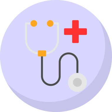 steteskop düz simge, tıbbi ve sağlık ikonları 