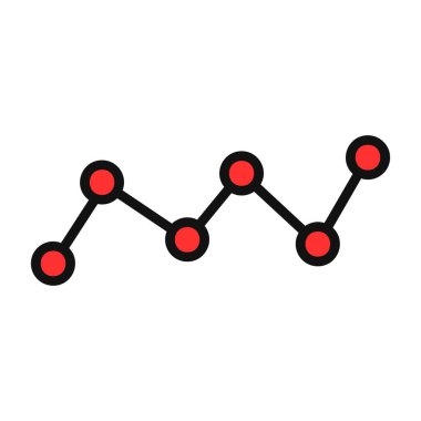 Beyaz arkaplanda izole edilmiş kırmızı ve siyah renk vektör illüstrasyon tasarımı
