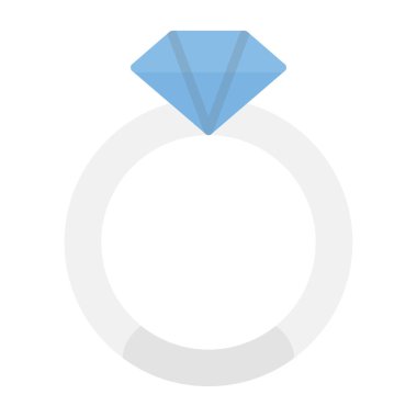 Elmas yüzük. Web simgesi basit illüstrasyon