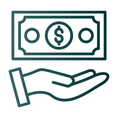 İş dünyasının vektör illüstrasyonu Nakit ödeme simgesi