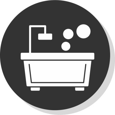 küvet web simgesi basit illüstrasyon 