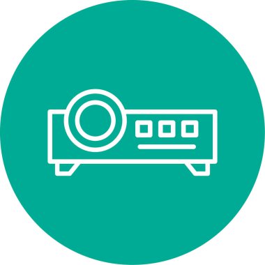 Projektör simgesi, vektör illüstrasyonu 