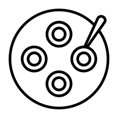 Çizgi film ve pizzanın vektör çizimi