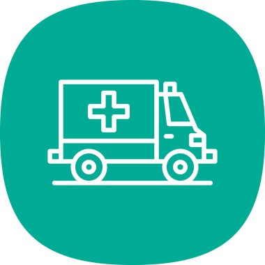 ambulans düz simgesi, web basit illüstrasyon