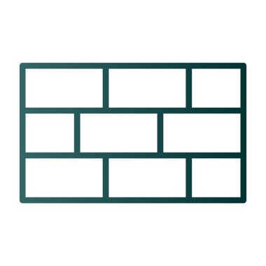 Basit tuğla duvar simgesi, vektör illüstrasyonu