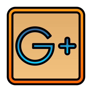 Google Plus web simgesi vektör çizimi