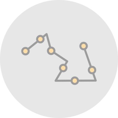 Takımyıldız düz simgesinin vektör illüstrasyonu 