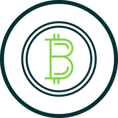 Basit bitcoin simgesi, vektör illüstrasyonu
