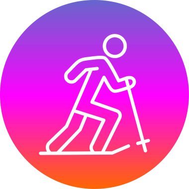 Düz Kayakçı simgesi vektör çizimi