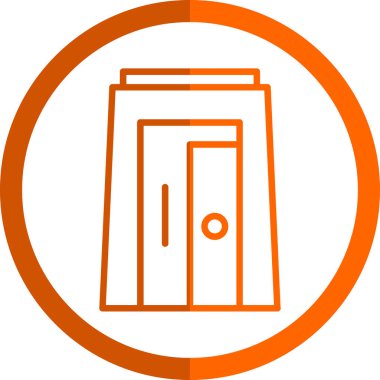 Çıkış kapısı simgesi kabartma biçiminde izole edildi.