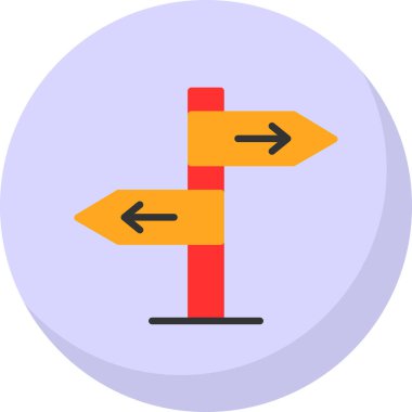 Yol işaretleri düz simge, vektör illüstrasyonu