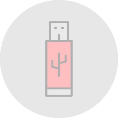 Flaş bellek simgesi, vektör illüstrasyonu basit tasarım