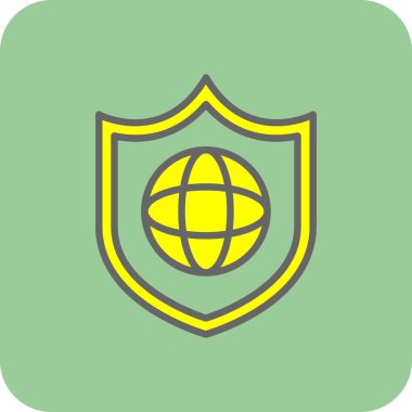 küresel koruma simgesi, vektör tasarımı 
