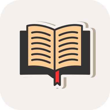 Kitap vektör simgesi, resimleme okunuyor