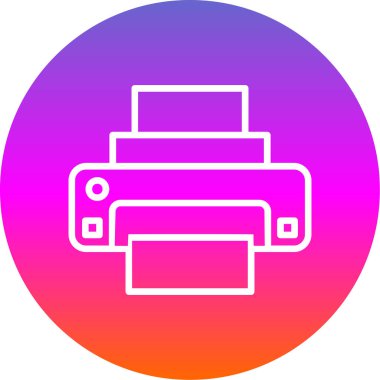 Yazıcı simgesinin vektör illüstrasyonu 