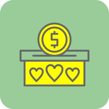 Bağış simgesi, vektör illüstrasyonu, yardım konsepti 