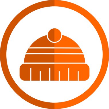 Sıcak şapka düz yuvarlak vektör simgesi