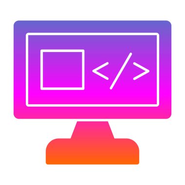 bilgisayar görüntüleme simgesi, vektör illüstrasyonu