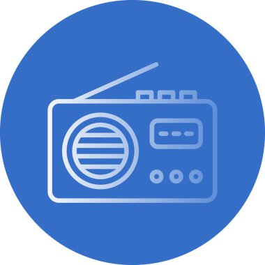 Radyo. Web simgesi basit illüstrasyon 