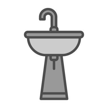 duş vektörü ince çizgi simgesi, doğrusal illüstrasyon, dış hat simgesi, düzenlenebilir vuruş