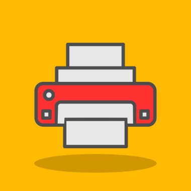 Yazıcı simgesinin vektör illüstrasyonu 