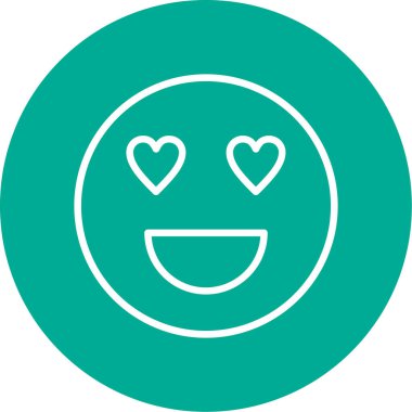 aşk emojisi simgesi, vektör illüstrasyonu