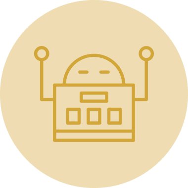 robot düz simgesi, vektör illüstrasyonu