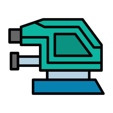 Matkap makinesi simgesi renk ana hatları vektörü